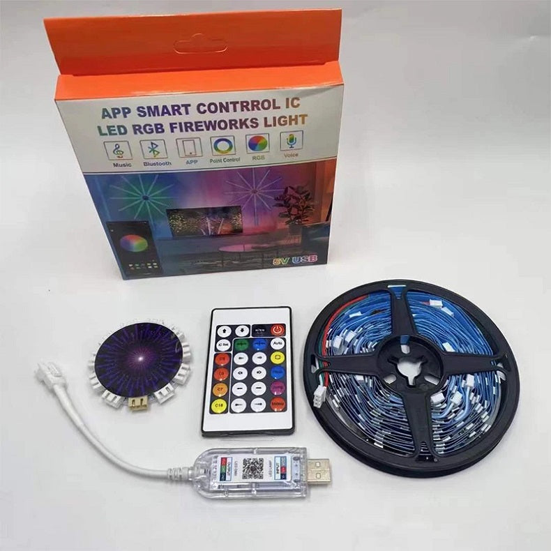 2024 new LED Strip Light RGB Sound Control Symphony Firework Light Wedding Christmas Music Control Full Kit Dream Meteor Lamp