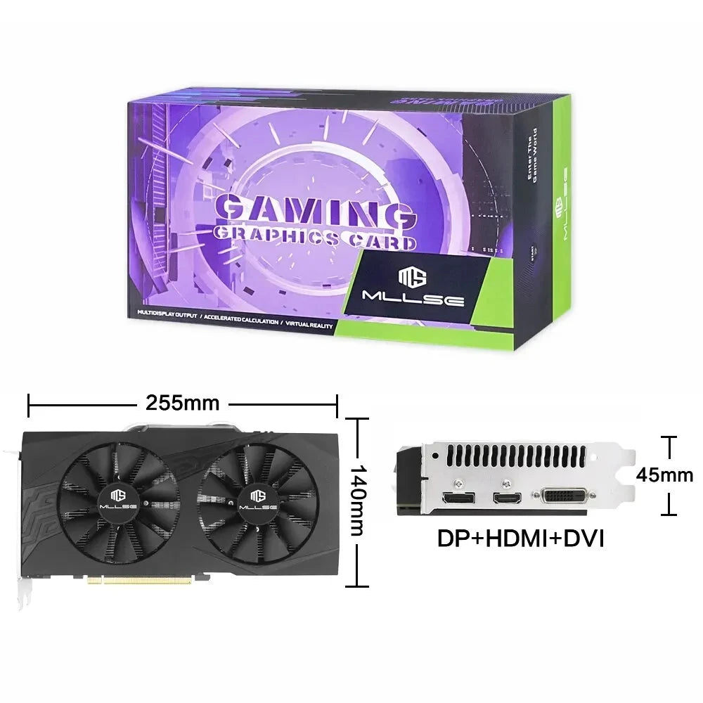USED MLLSE AMD RX 580 8GB 2048SP Gaming Graphics Card GDDR5 256Bit PCI-E 3.0 ×16 8Pin Radeon GPU Rx 580 Video Card Placa Video