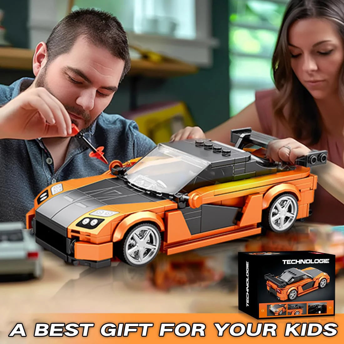 367PCS RX7 Sports Car Building Block Creative City Vehicle Classic Car Model Bricks Desktop Display Toys For Kids Holiday Gifts