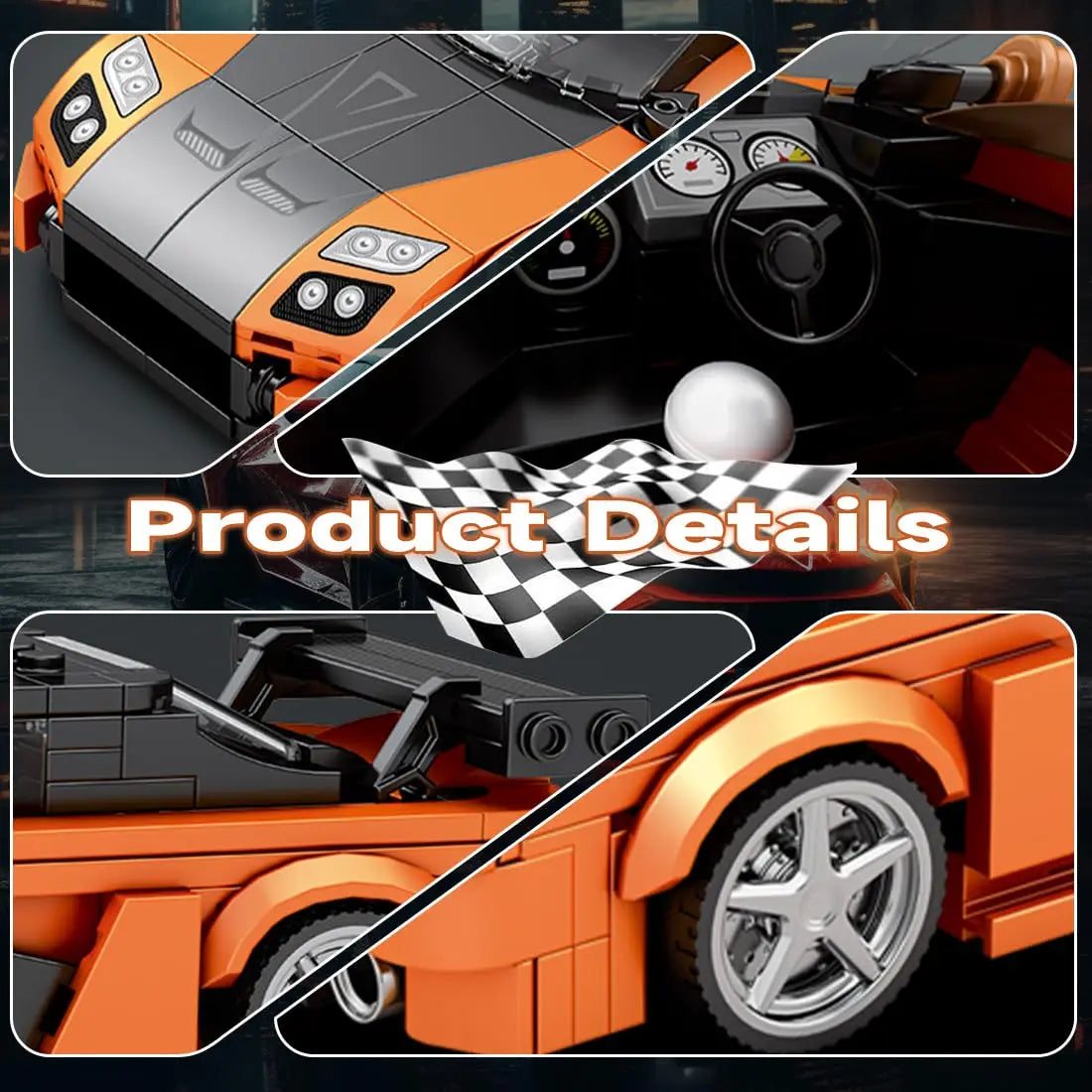 367PCS RX7 Sports Car Building Block Creative City Vehicle Classic Car Model Bricks Desktop Display Toys For Kids Holiday Gifts