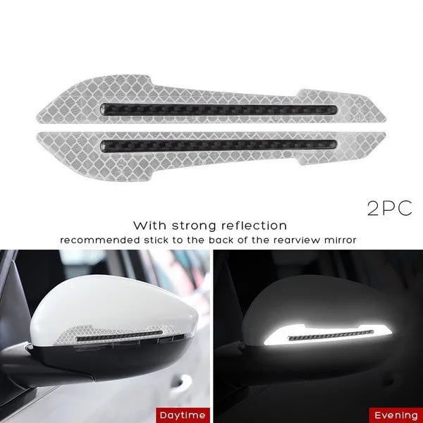 Car Reflective Stickers Collision avoidance Warning Strip Tape Traceless Protective Sticker Warn on Car Rearview Mirror