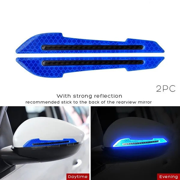 Car Reflective Stickers Collision avoidance Warning Strip Tape Traceless Protective Sticker Warn on Car Rearview Mirror