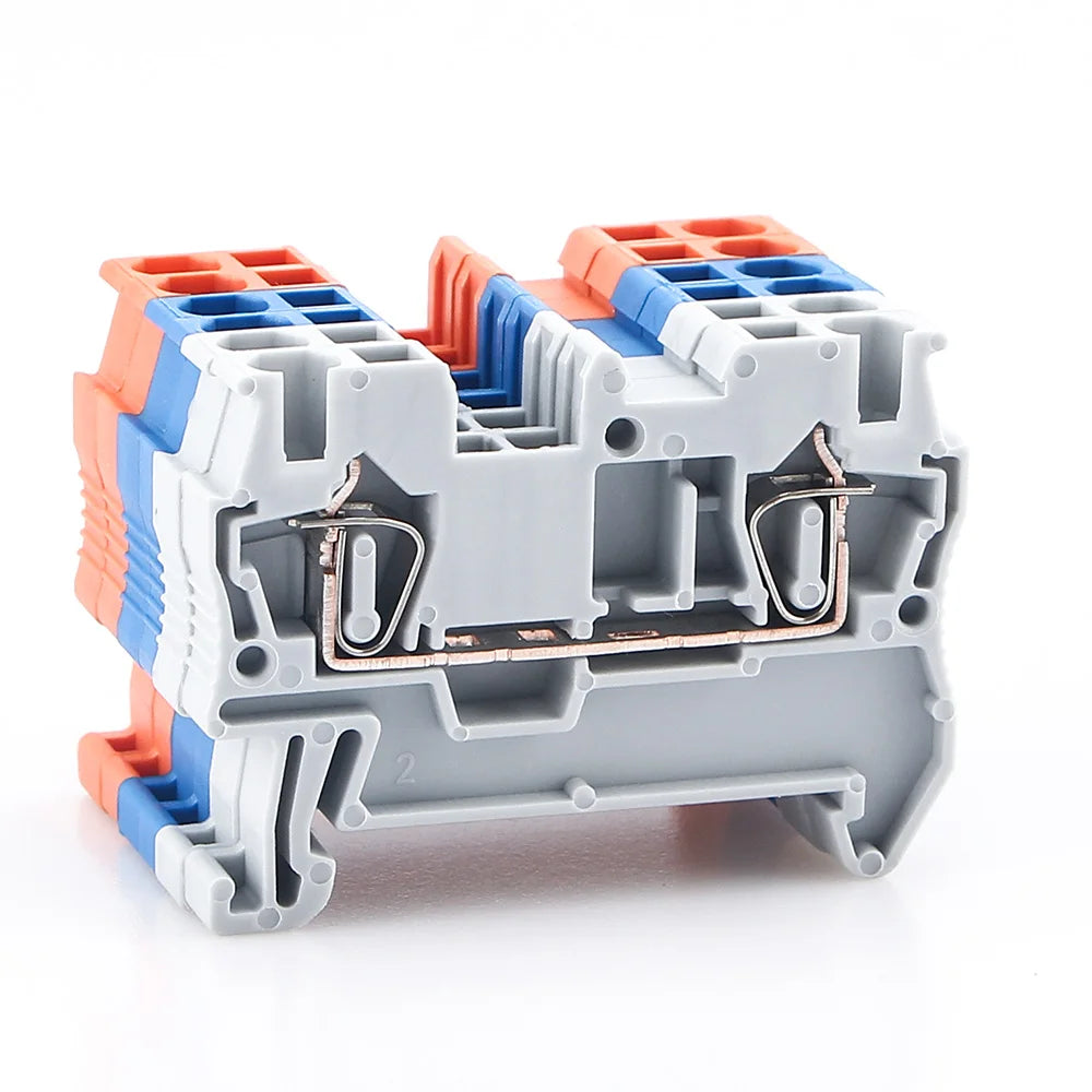 10 piezas Bloque de terminales de riel DIN UK-2.5B Cable Conductor eléctrico Conector universal Bloque de terminales de conexión por tornillo UK2.5B