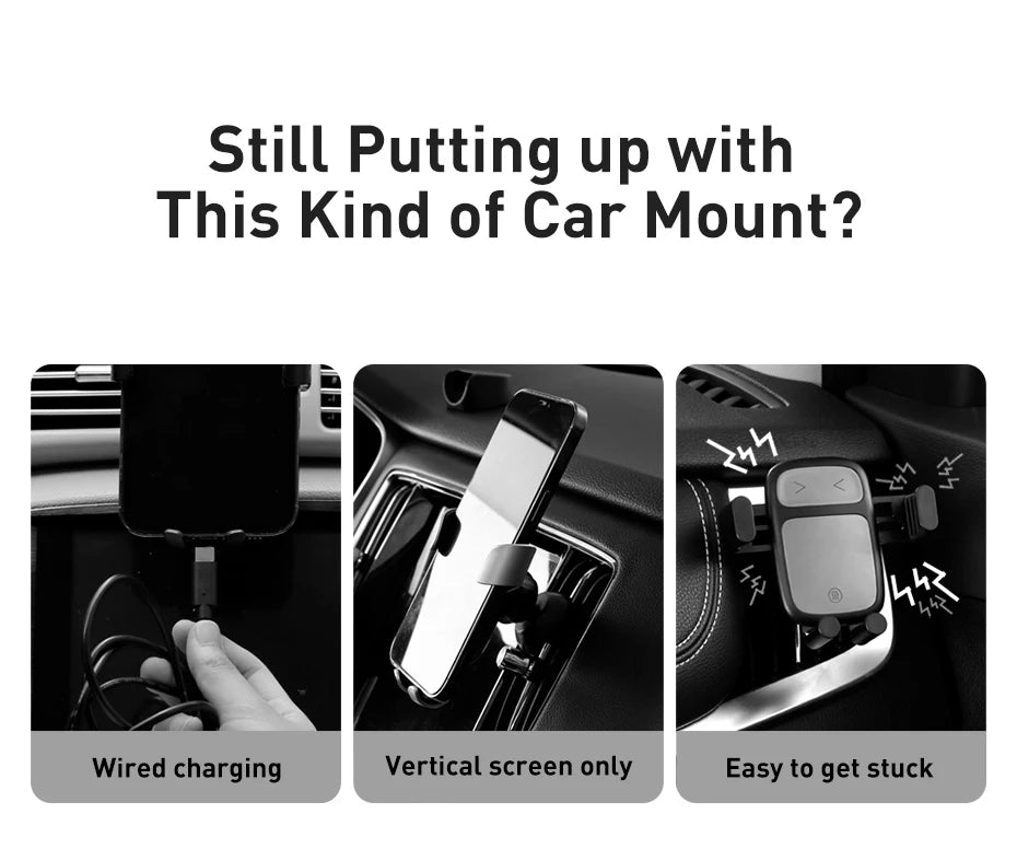 Baseus Car Mount Wireless Charger Magnetic Suction Dashboard Air Outlet Holder Wireless Charging for iPhone 12 13 Series