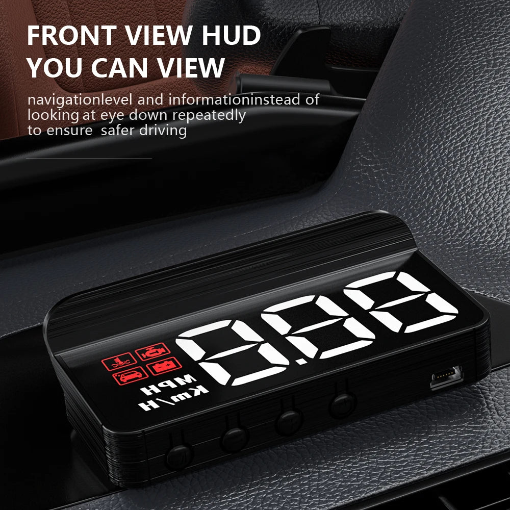 WiiYii M3 HUD Affichage tête haute OBD2 Ordinateur de bord Projecteur de vitesse OBD2 Auto Ordinateur de bord Alarme de kilométrage de carburant Accessoires de voiture