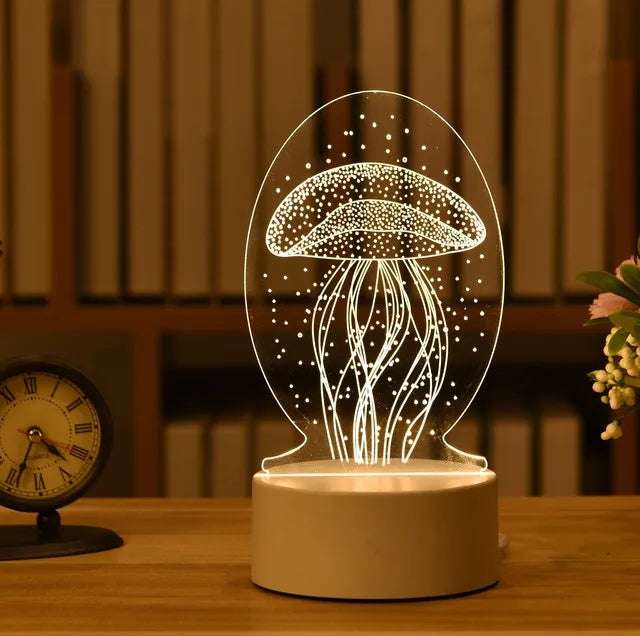 3D Cute Kids DIY Lamp LED Night Light Valentines Day Gift Wedding Decoration Baby Shower Kids Birthday Party Rabbit Easter Decor