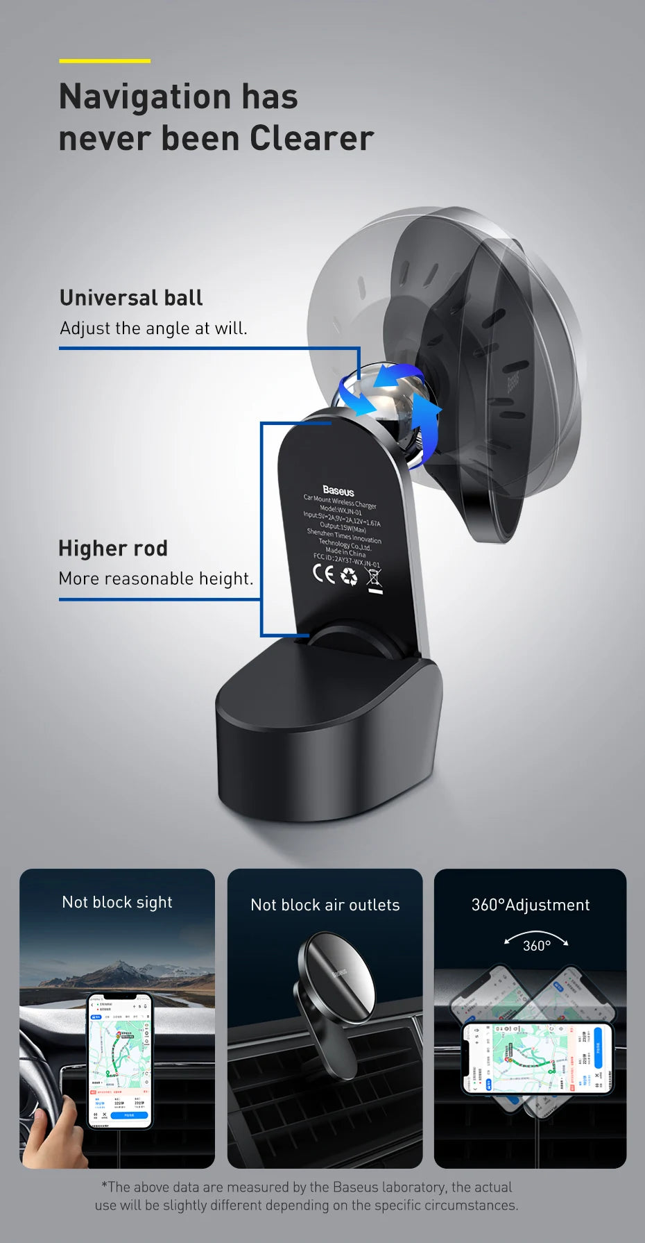 Baseus Car Mount Wireless Charger Magnetic Suction Dashboard Air Outlet Holder Wireless Charging for iPhone 12 13 Series