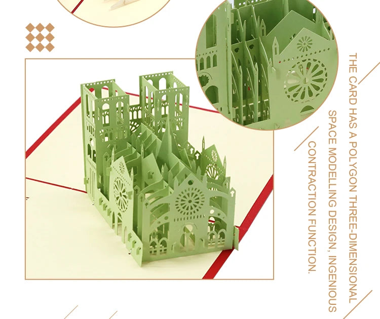 3D Pop UP Invitations Card 3D Paper World Attractions Birthday Greeting Cards 3D Tourist Postcard Save The Date Boy Gift Card