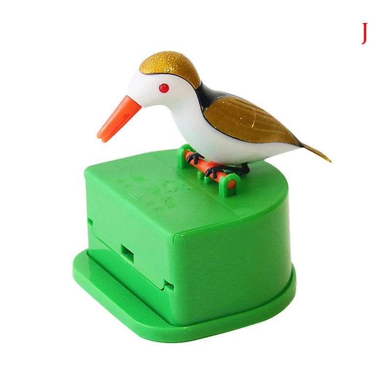 1 distributeur de cure-dents en forme d'oiseau mignon, cadeau de nettoyage des dents, matériau de haute qualité, boîte automatique de cure-dents en forme d'oiseau