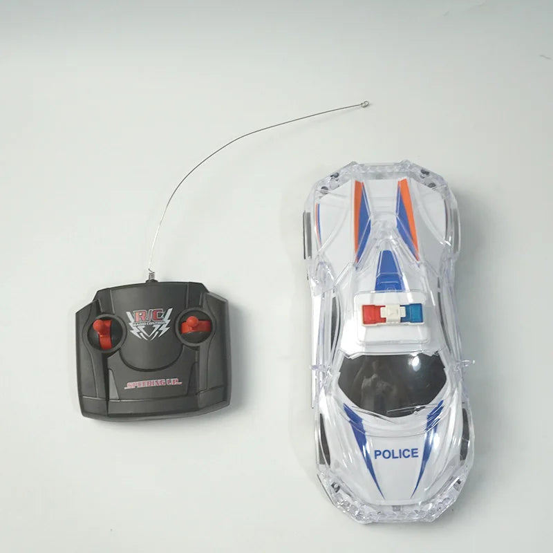 Voiture télécommandée 1/18 RC, jouet cool, éclairage haute vitesse, télécommande sans fil, voiture de police avec lumières 3D, jouets pour enfants, cadeau d'anniversaire pour enfants