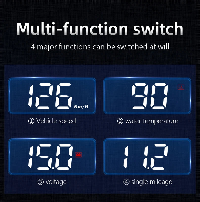 WYING M3 Auto OBD2 GPS Head-Up Display Electrónica para automóvil HUD Proyector Pantalla Digital Velocímetro para automóvil Accesorios para todos los automóviles