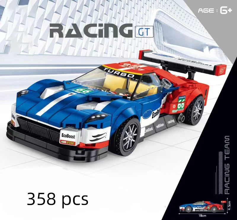 Racing Car City Speed Champions Sports Model Building Blocks DIY Bricks MOC Toy Classic Rally Super Racers Vehicle f1 technique