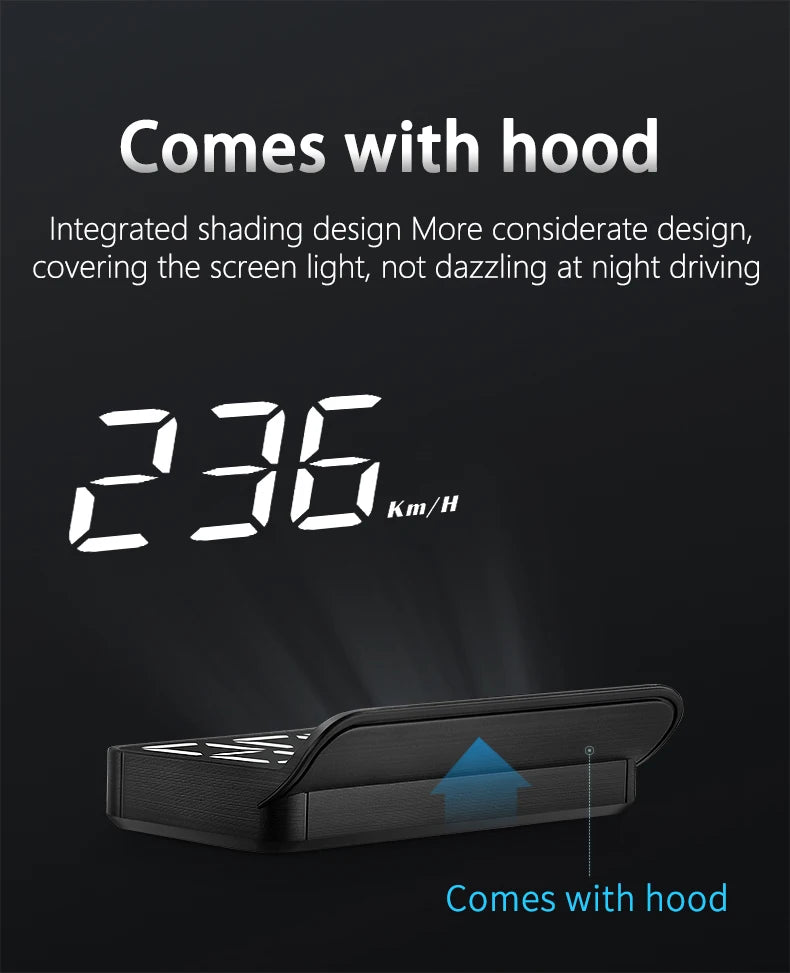 WYING M3 Auto OBD2 GPS Head-Up Display Electrónica para automóvil HUD Proyector Pantalla Digital Velocímetro para automóvil Accesorios para todos los automóviles