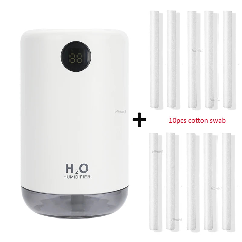 Humidificador de aire ultrasónico inalámbrico, 500 ml, 2000 mAh, portátil, difusor de niebla aromática, batería de larga duración, humidificador de aromaterapia