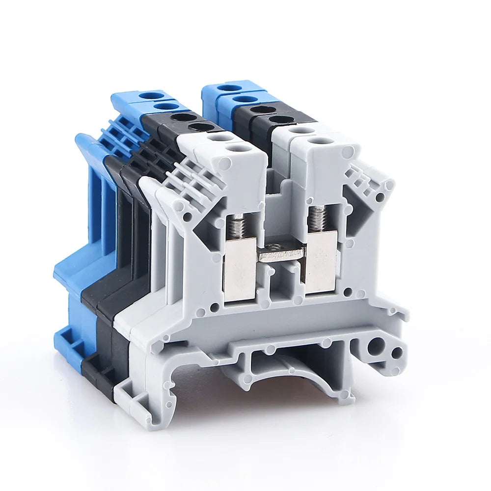 10 piezas Bloque de terminales de riel DIN UK-2.5B Cable Conductor eléctrico Conector universal Bloque de terminales de conexión por tornillo UK2.5B