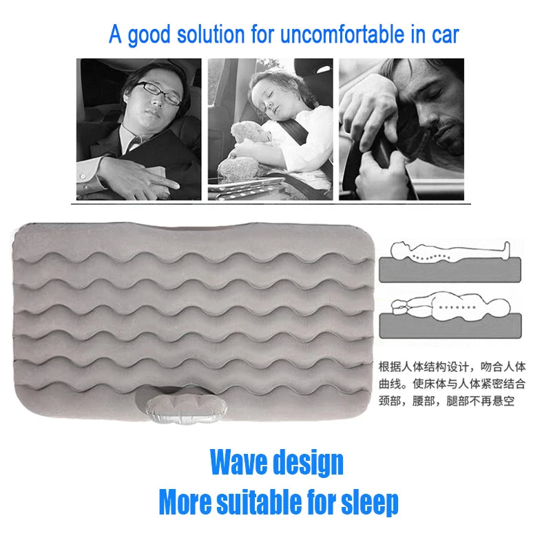 Airbed Household Outdoor Single Double Air Bed Thickened Folding Inflatable Convenient Mattress Sleep Rest for Car SUV Travel