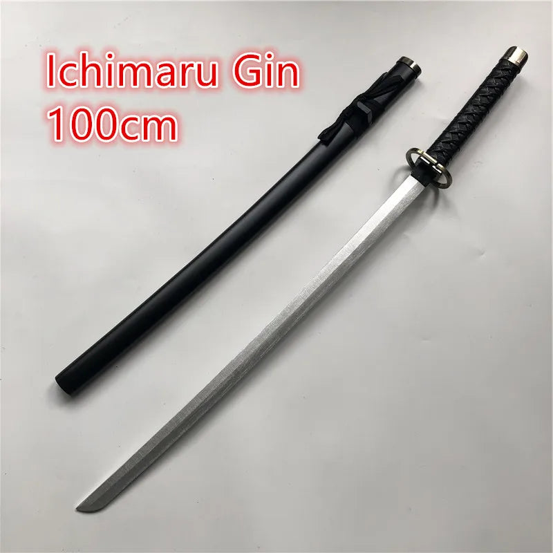 Espada de madera Ichimaru Gin para cosplay de anime, 100 cm, espada de cosplay, cuchillo ninja, arma de madera