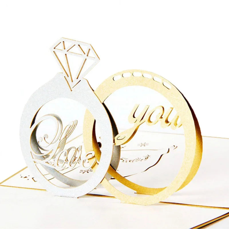 38 Styles 3D Pop Up Greeting Card Love In Hands Birthday Wedding Halloween Christmas Valentines' Day New Year Xmas Kids Gift