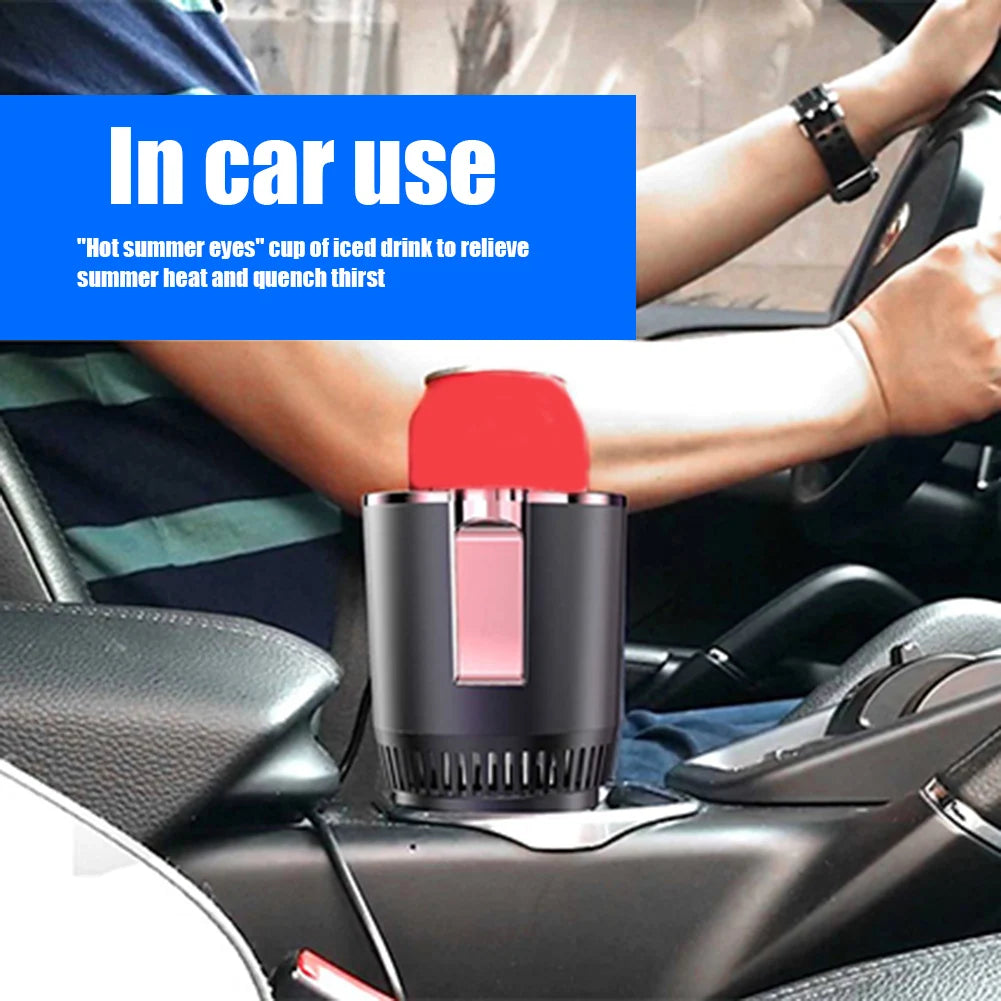 Calentador de tazas para oficina y automóvil de 12 V, enfriador con pantalla de temperatura, soporte para taza de bebida inteligente 2 en 1, enfriador de bebidas, calentador de biberones