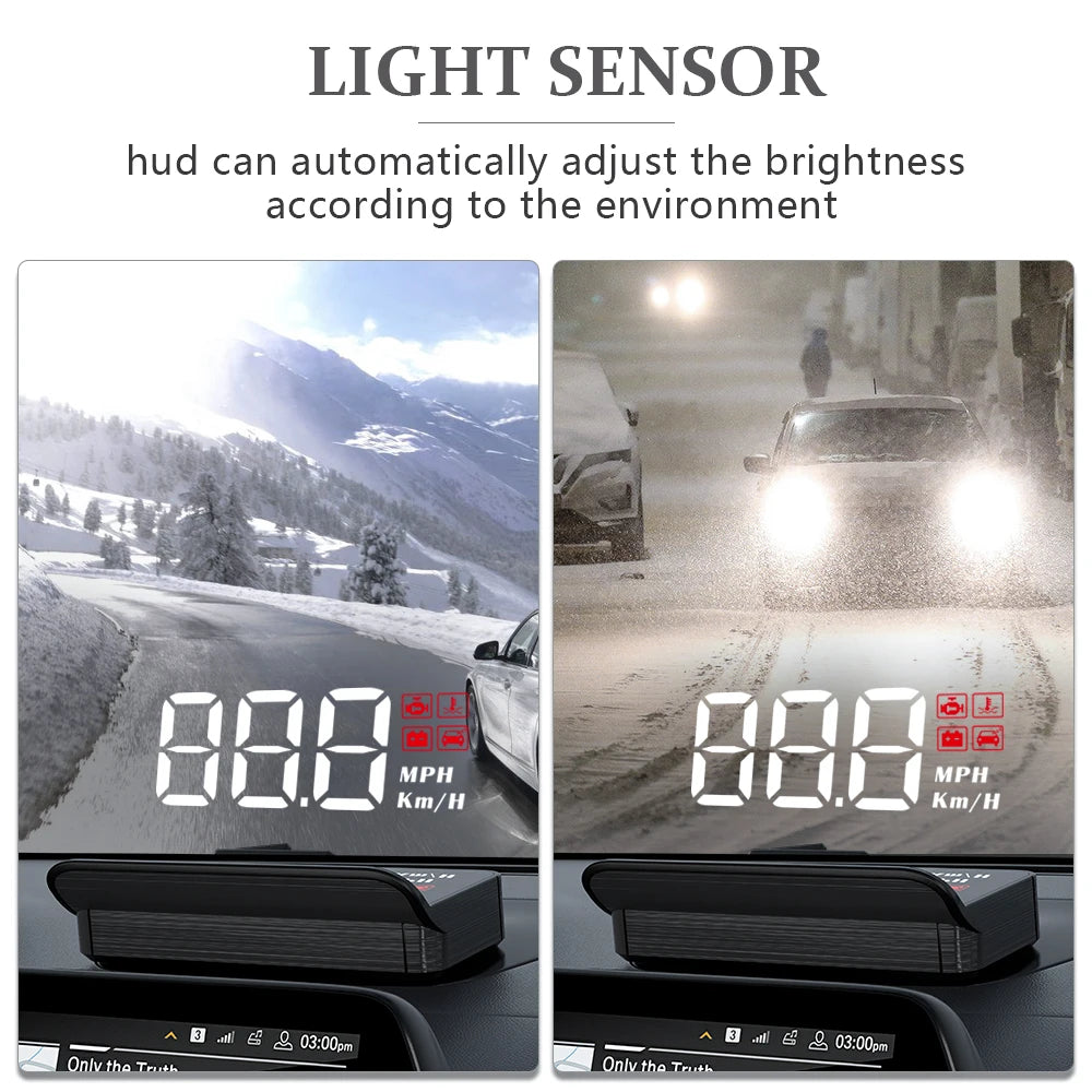 WYING M3 Auto OBD2 GPS Head-Up Display Electrónica para automóvil HUD Proyector Pantalla Digital Velocímetro para automóvil Accesorios para todos los automóviles