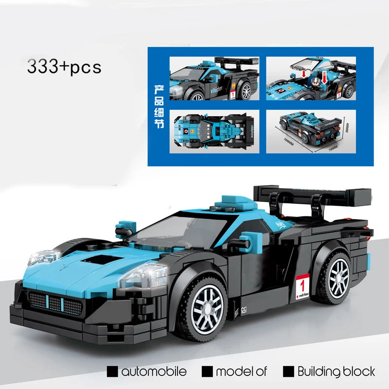 Racing Car City Speed Champions Sports Model Building Blocks DIY Bricks MOC Toy Classic Rally Super Racers Vehicle f1 technique