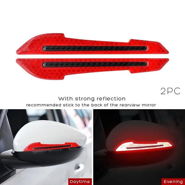 Car Reflective Stickers Collision avoidance Warning Strip Tape Traceless Protective Sticker Warn on Car Rearview Mirror
