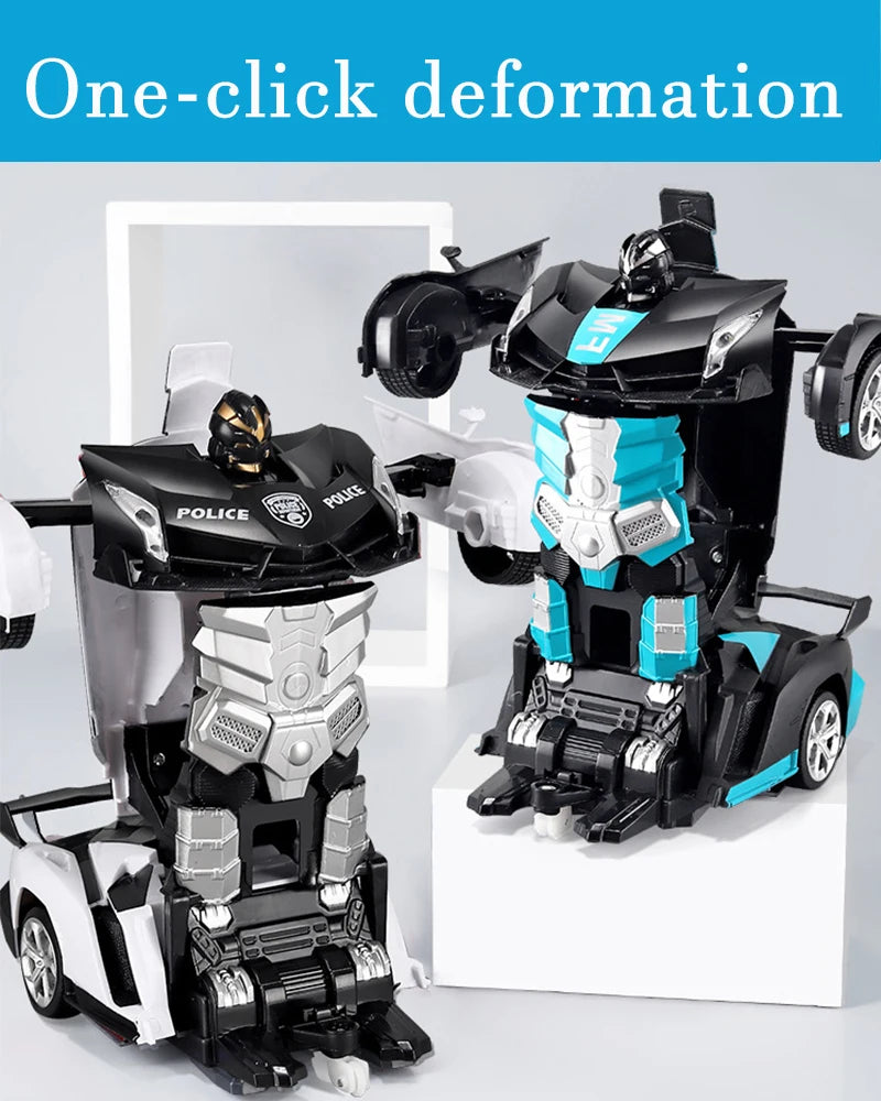 2IN1 Electric RC Car Transformation Robots One-key Deformation Car Outdoor Remote Control Sports Car Model Children Boys Toys