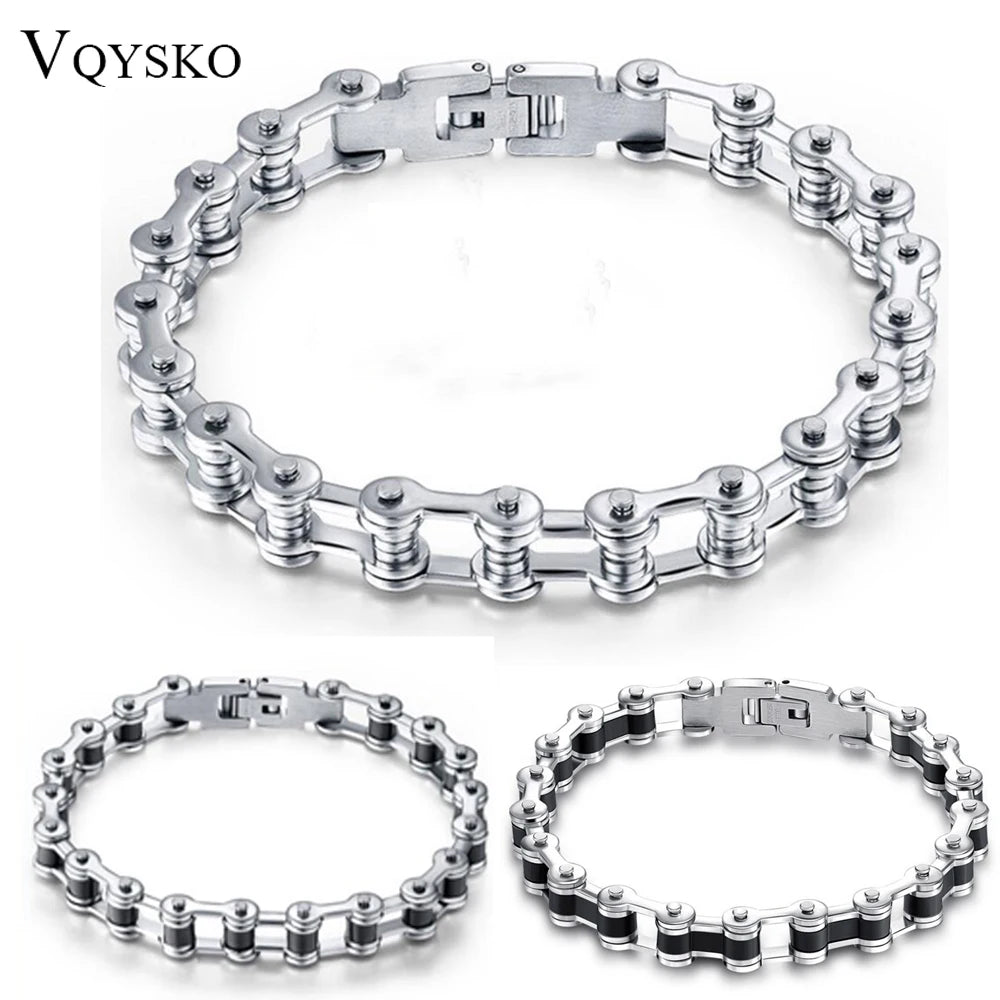 Top Quality Stainless Steel Biker Bracelet Men's Motorcycle Chain Punk Rock Male Bracelet Biker Bicycle Bracelets For Men