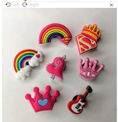 1 breloque pour chaussures en PVC pour filles et femmes, accessoires de maquillage, de rouge à lèvres, de couronne pour talons hauts, adaptés aux sabots, ornements de sandales de jardin