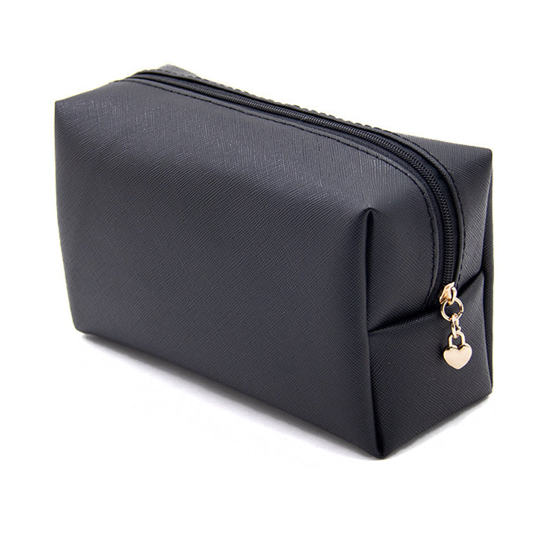 Women Cosmetic Bag Waterproof PU Leather Solid Color Makeup Pouch Travel Portable Wash Toiletry Storage Bag Organizer Purse 2025
