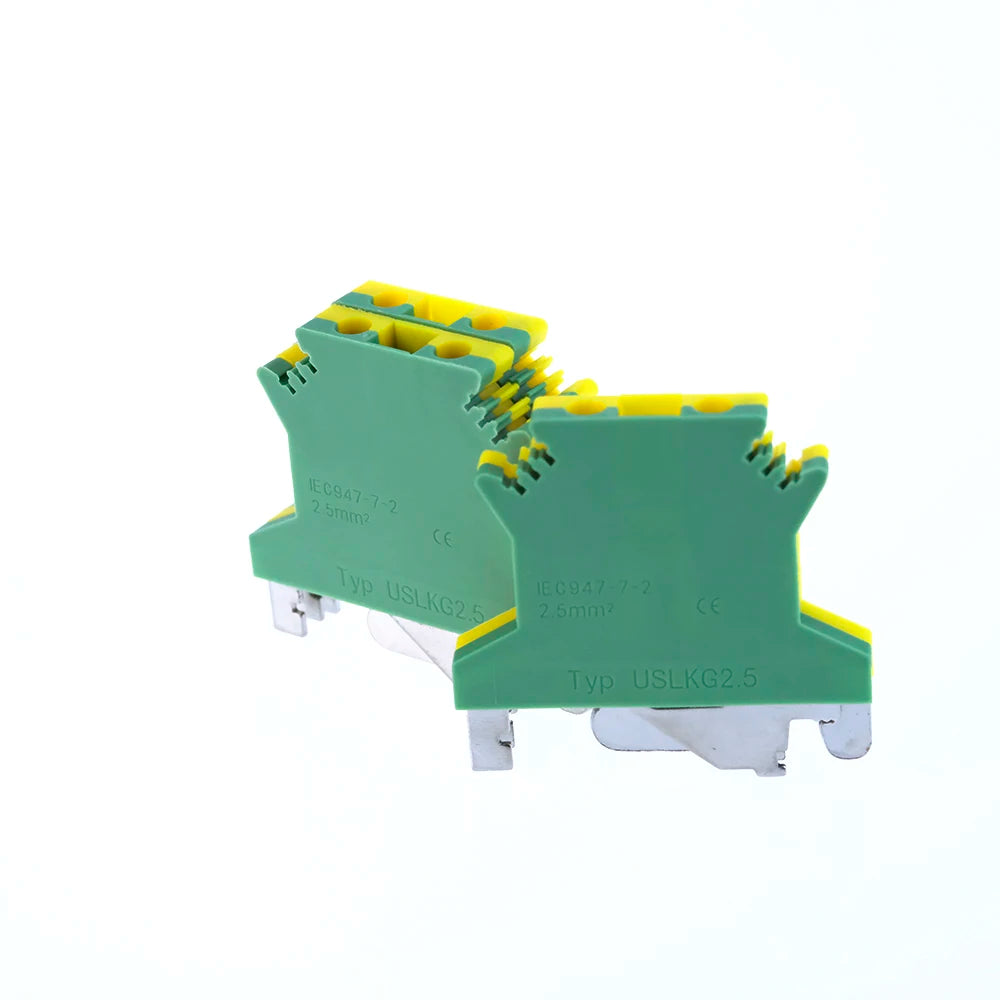 10 piezas Bloque de terminales de riel DIN UK-2.5B Cable Conductor eléctrico Conector universal Bloque de terminales de conexión por tornillo UK2.5B