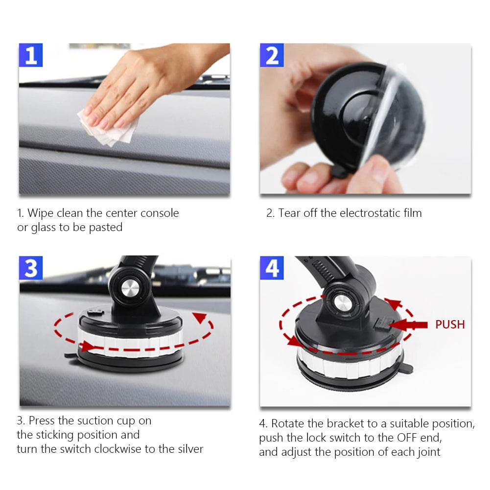 Adjustable Car Center Console Phone Sucker Mount Smartphone Support Accessories