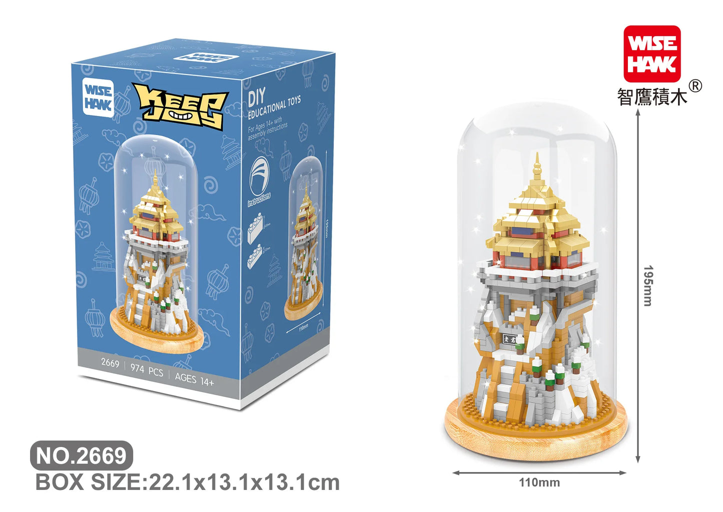 WiseHawk Micro Building Blocks One Piece Wedding Dress Light Tree House Kids Mini Brick Toys con caja de presentación y luz LED