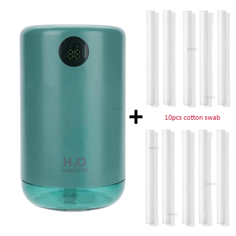 Humidificador de aire ultrasónico inalámbrico, 500 ml, 2000 mAh, portátil, difusor de niebla aromática, batería de larga duración, humidificador de aromaterapia