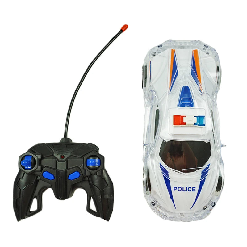 Voiture télécommandée 1/18 RC, jouet cool, éclairage haute vitesse, télécommande sans fil, voiture de police avec lumières 3D, jouets pour enfants, cadeau d'anniversaire pour enfants