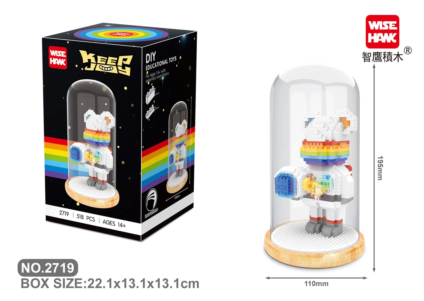 WiseHawk Micro Building Blocks One Piece Wedding Dress Light Tree House Kids Mini Brick Toys con caja de presentación y luz LED