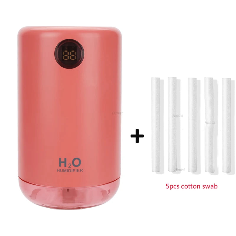 Humidificador de aire ultrasónico inalámbrico, 500 ml, 2000 mAh, portátil, difusor de niebla aromática, batería de larga duración, humidificador de aromaterapia