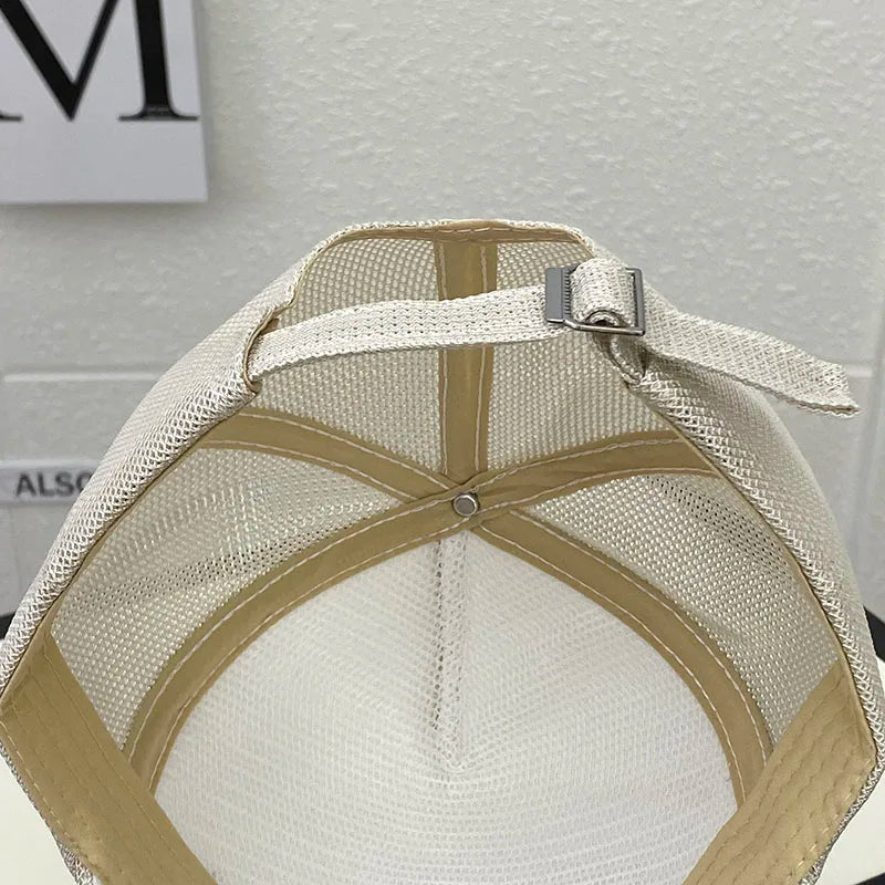 Gorra de malla de verano para mujer, versión coreana de la marca Tide, gorras para el sol al aire libre, gorras de béisbol casuales con parasol, gorra pequeña con cara visible