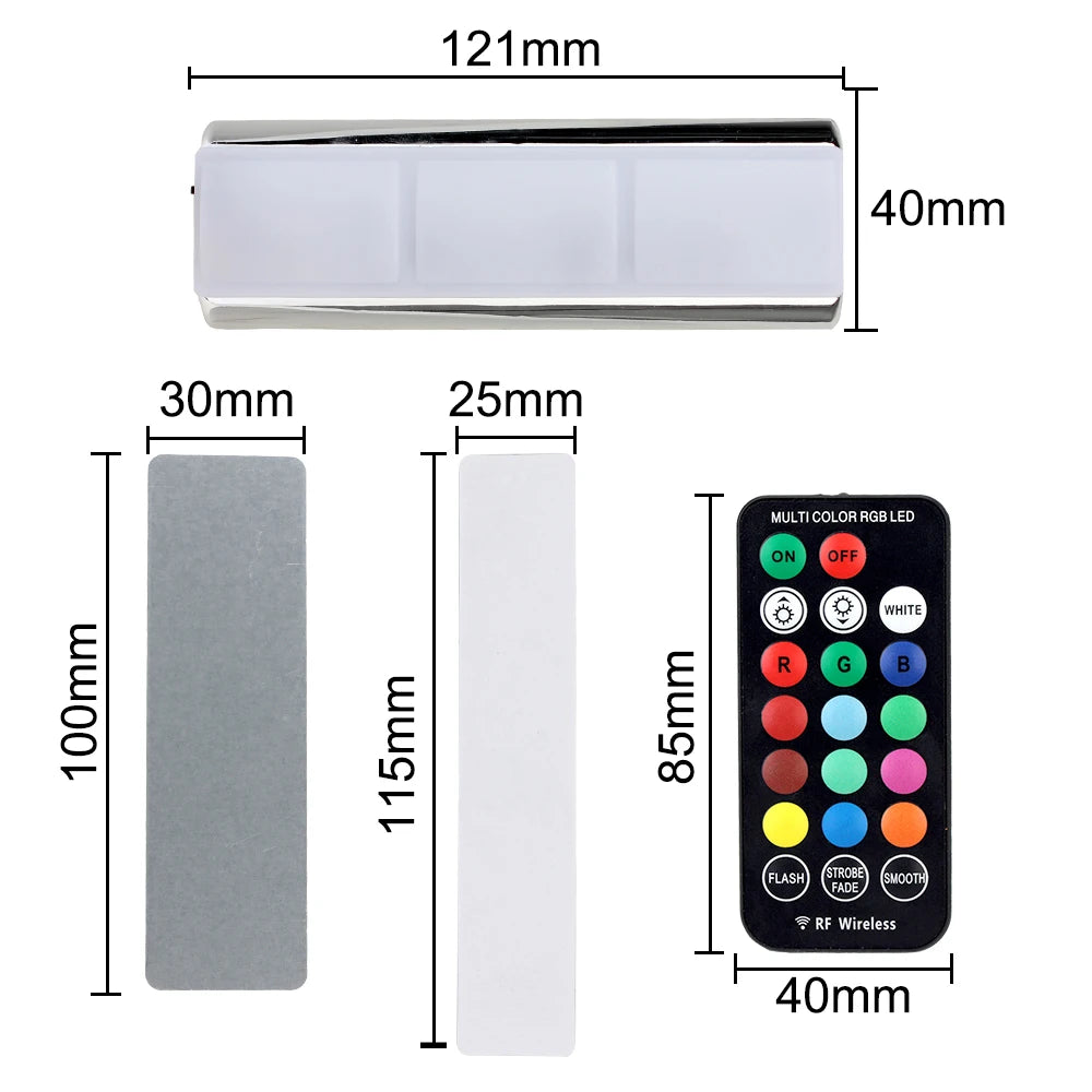 Auto Ambient Light Lamp LED Wireless Remote Car Interior Atmosphere Light 2 PCS RGB Charging Foot Light LED Car Decorative Lamp