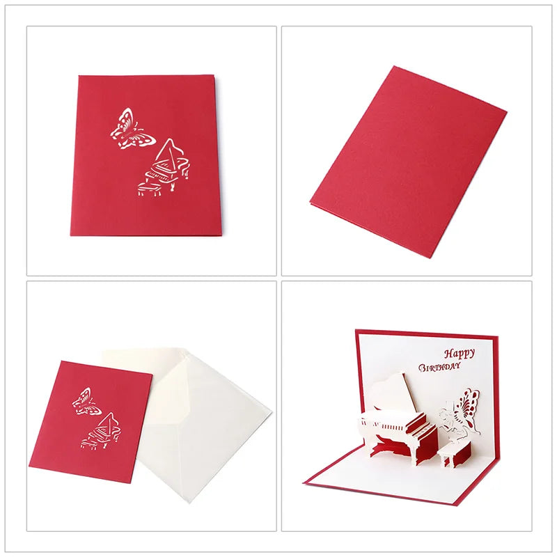 38 Styles 3D Pop Up Greeting Card Love In Hands Birthday Wedding Halloween Christmas Valentines' Day New Year Xmas Kids Gift