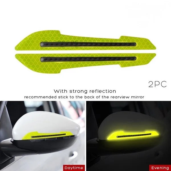 Car Reflective Stickers Collision avoidance Warning Strip Tape Traceless Protective Sticker Warn on Car Rearview Mirror