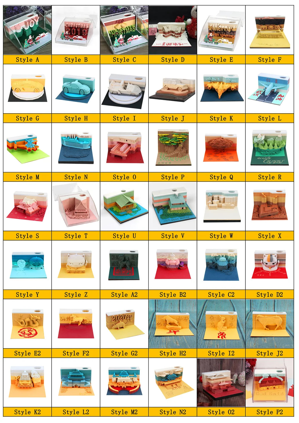 3d calendar 2025 memo pad 3d sticky pads crafting new Year's gift paper art 3d sculpture desk accessories small gifts for guests