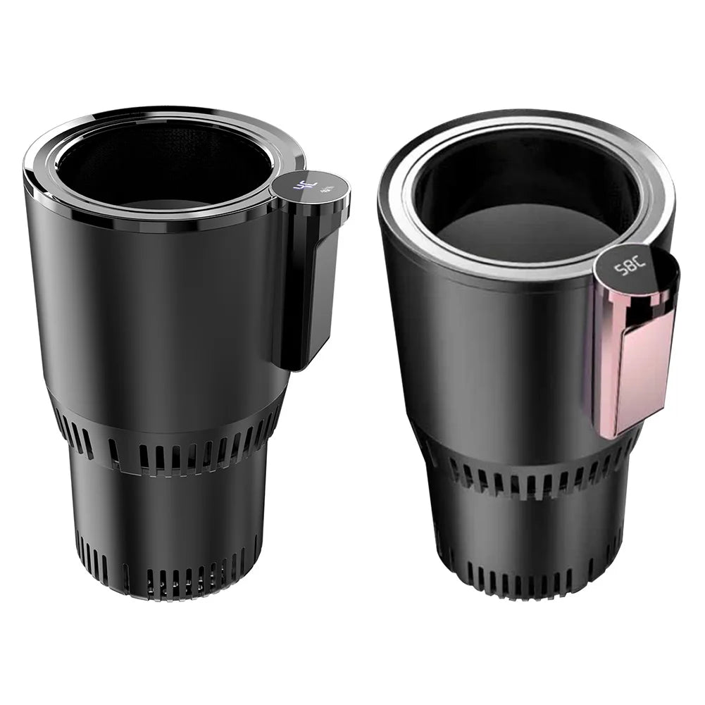 Calentador de tazas para oficina y automóvil de 12 V, enfriador con pantalla de temperatura, soporte para taza de bebida inteligente 2 en 1, enfriador de bebidas, calentador de biberones