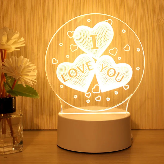 3D Cute Kids DIY Lamp LED Night Light Valentines Day Gift Wedding Decoration Baby Shower Kids Birthday Party Rabbit Easter Decor