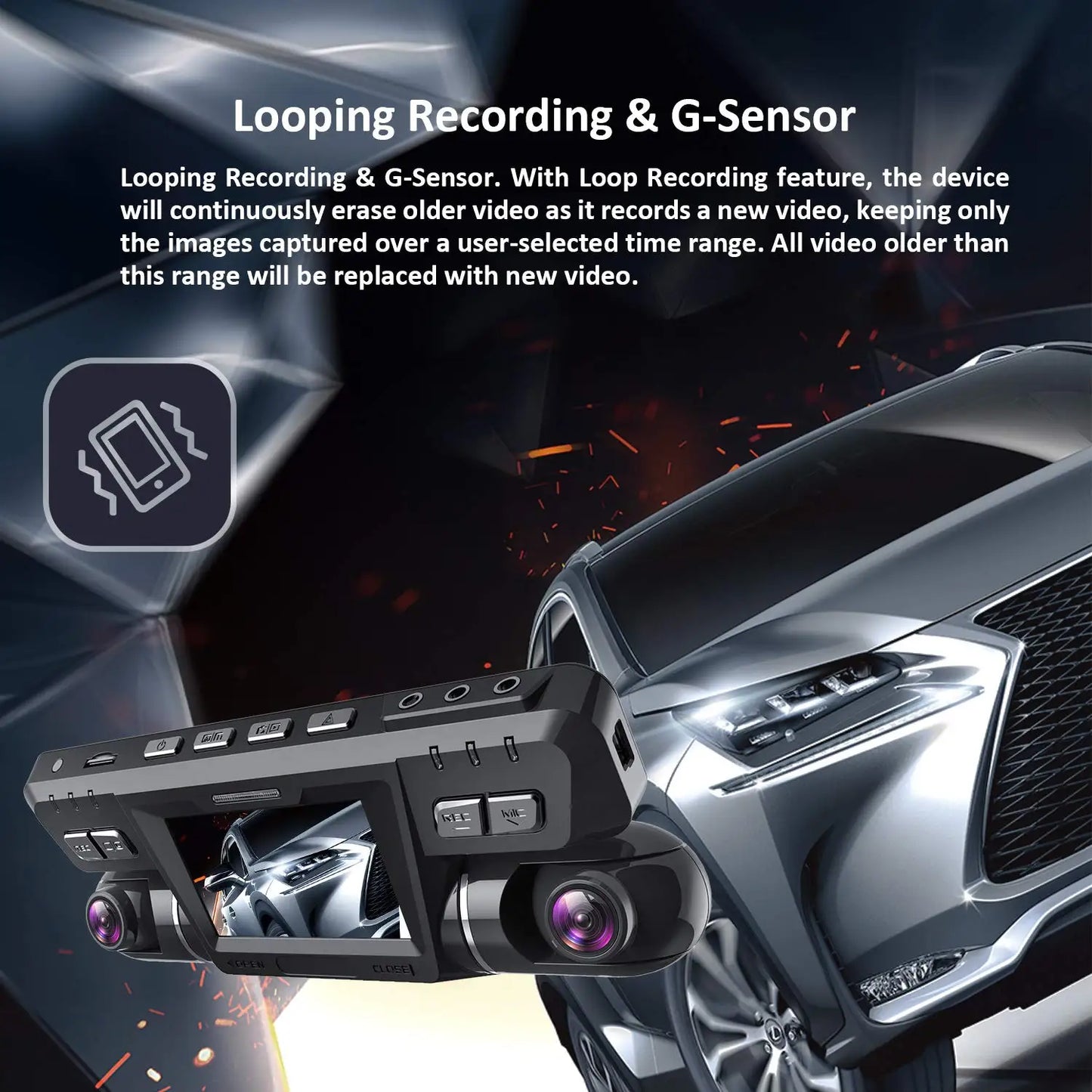 B80 Dash Cam WiFi 4K Dual 1080P Front and Inside Dash Camera Dual Lens Dash Cam Dual Camara Wifi for Cars Truck Taxi