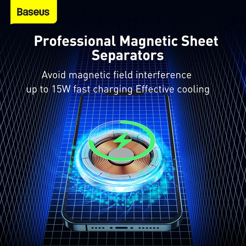 Baseus Car Mount Wireless Charger Magnetic Suction Dashboard Air Outlet Holder Wireless Charging for iPhone 12 13 Series