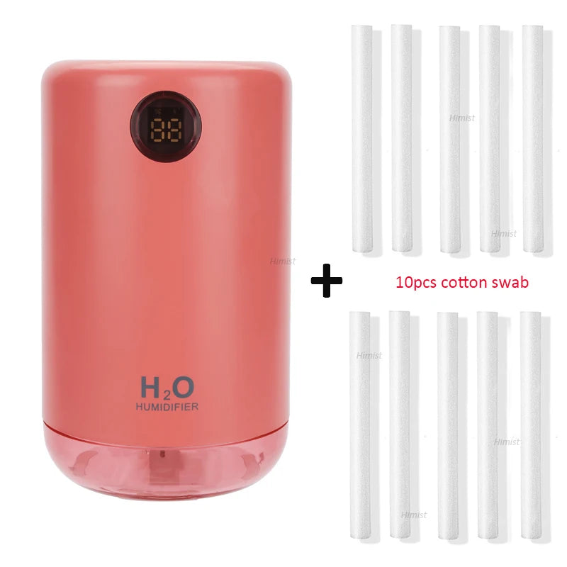 Humidificador de aire ultrasónico inalámbrico, 500 ml, 2000 mAh, portátil, difusor de niebla aromática, batería de larga duración, humidificador de aromaterapia