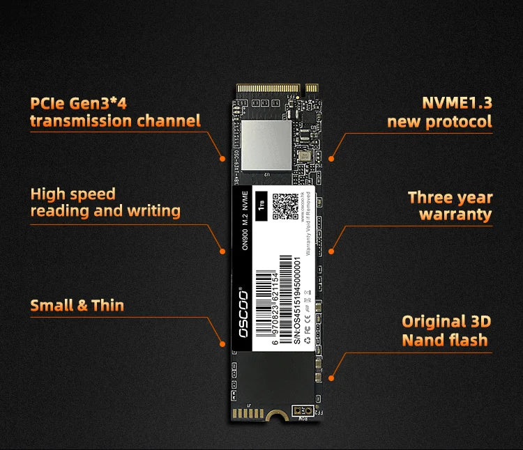 OSCOO M.2 NVME ssd M2 1TB PCIe NVME SSD 128GB 512GB 256gb Solid State Drive 2280 Internal Hard Disk hdd for Desktop PC Notebook