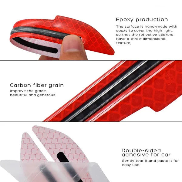 Car Reflective Stickers Collision avoidance Warning Strip Tape Traceless Protective Sticker Warn on Car Rearview Mirror