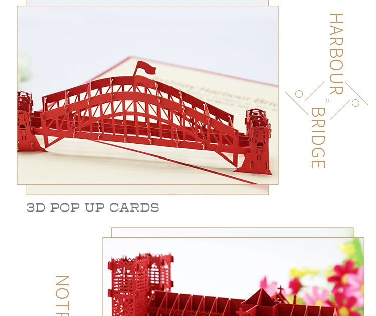 3D Pop UP Invitations Card 3D Paper World Attractions Birthday Greeting Cards 3D Tourist Postcard Save The Date Boy Gift Card